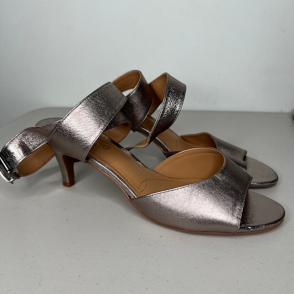 J. Renee Metallic Ankle Wrap Soncino Heels Size 10.5 W - Picture 6 of 8